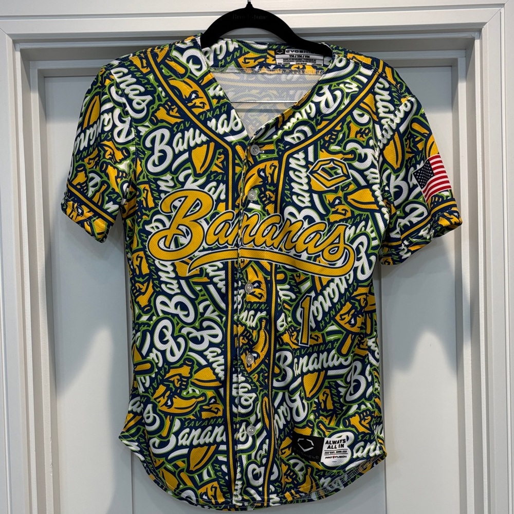 NEW Savannah Bananas Evoshield Jersey, kids size YM